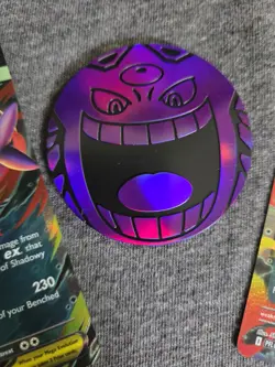 Mega Gengar ex Phantasmal Flames Holo Pokemon 056/094 Ultra Rare 2x Plus Coin - Image 4