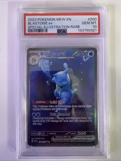 2023 POKEMON MEW EN-151 SPECIAL ILLUSTRATION RARE #200 BLASTOISE EX PSA 10 - Image 1