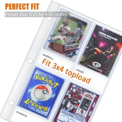 50Pages 4 Pocket Top Loader Sleeves Trading Card Binder Pages for 3 Ring Binder - Image 3