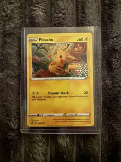 Pikachu SWSH153 Sword & Shield Promo Snowflake Stamp Holiday Pokemon Card - Image 1