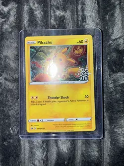 Pikachu SWSH153 Sword & Shield Promo Snowflake Stamp Holiday Pokemon Card - Image 2
