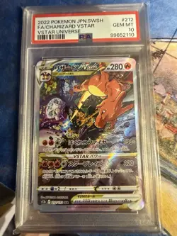 2022 Pokemon JPN SWSH VSTAR Charizard # 212/172 FA PSA 10 Gem Full Art Holo - Image 1