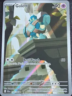 Pokemon Golett Sv: Black Bolt Holo Rare 122/086 English 2025 Basic HP 90 - Image 1