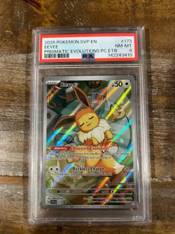 POKEMON 2025 Prismatic Evolutions Pokemon Center ETB EEVEE Full Art #173 PSA 8 - Image 1
