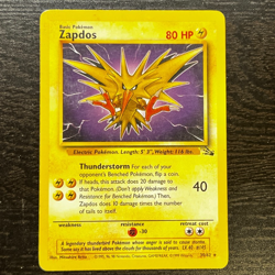 POKEMON TCG - ENGLISH FOSSIL SET ZAPDOS 30/62 NON HOLO RARE LP MP #2 - Image 1