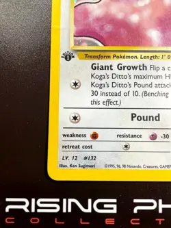 Rising Phoenix Pokemon Koga's Ditto 10/132 1st Edition Gym Challeng MP Eng #2585 - Image 4