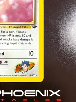 Rising Phoenix Pokemon Koga's Ditto 10/132 1st Edition Gym Challeng MP Eng #2585 - Image 5