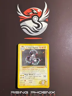 Rising Phoenix Pokemon - Lt. Surge's Magneton 8/132 Gym Holo Poor Ink Eng #2309 - Image 1