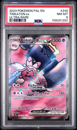 2023 Pokemon Paldea Evolved 240 Tinkaton EX Ultra Rare PSA 8 NM-M Trusted Seller - Image 1