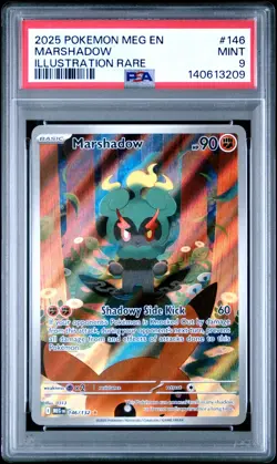 2025 Pokemon Meg En-Mega Evolution #146 Marshadow Illustration Rare PSA 9 (B) - Image 1