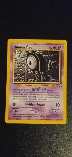 Unown [A] 33/75 Unlimited Rare Neo Discovery Pokemon NM - Image 1