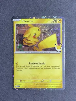 2026 Pokemon Day Pikachu 051/162 Stamped Promo DOUBLE HOLO SWIRL - Image 1