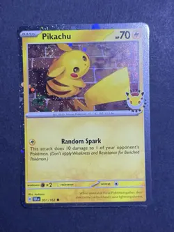 2026 Pokemon Day Pikachu 051/162 Stamped Promo DOUBLE HOLO SWIRL - Image 4