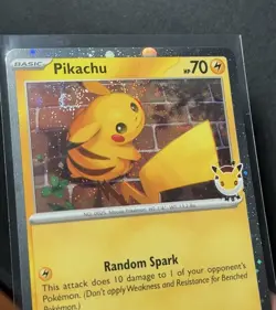 2026 Pokemon Day Pikachu 051/162 Stamped Promo DOUBLE HOLO SWIRL - Image 5