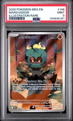 2025 Pokemon Meg En-Mega Evolution #146 Marshadow Illustration Rare PSA 9 - Image 1