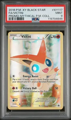 2016 Pokemon XY Victini XY117 Mythical Premium Collection Promo PSA 9 Mint - Image 1