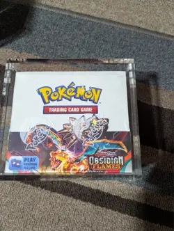 Pokemon Scarlet & Violet Obsidian Flames Booster Box with Acrylic Case charizard - Image 1