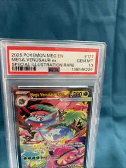 2025 Pokemon Mega Evolutions Venusaur EX Special Illustration Rare #177 PSA 10 - Image 2