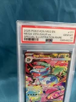 2025 Pokemon Mega Evolutions Venusaur EX Special Illustration Rare #177 PSA 10 - Image 3