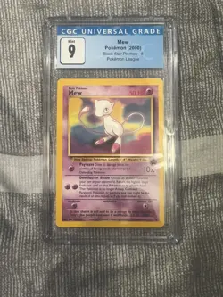2000 Pokemon Black Star Promos Mew 8 Pokemon League CGC 9 MINT - Image 3