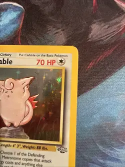 POKEMON TCG WOTC JUNGLE CLEFABLE #1/64 HOLO RARE UNLIMITED 1999 MODERATELY PLAY - Image 3