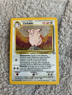 Pokemon TCG Clefable Jungle Holo Card 1/64 Unlimited Rare - Image 1