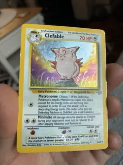 Pokemon TCG Clefable Jungle Holo Card 1/64 Unlimited Rare - Image 3