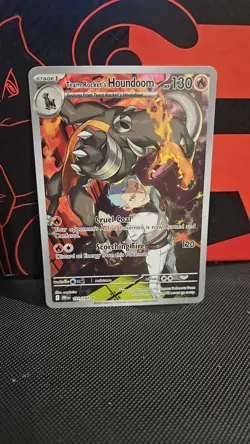 Pokemon TCG Team Rocket's Houndoom Destined Rivals Illustration Rare 191/182 - Image 1