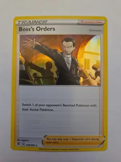 Boss's Orders 154/192 SWSH Rebel Clash Holo Rare Trainer Pokemon TCG 2020 NM - Image 1