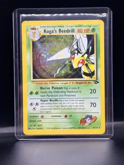 Pokemon TCG Koga's Beedrill Gym Challenge Holo Rare Card 9/132 - Image 1