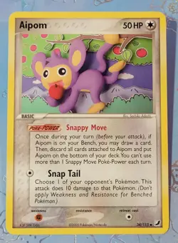 Aipom 34/115 EX Unseen Forces Pokemon Card NM - Image 1