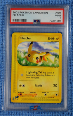 Pokemon Expedition Pikachu #124 NON-HOLO PSA 9 Mint Wotc Tcg Card Atsuko Nishida - Image 1