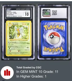 1999 Shadowless Base Set Beedrill Pokemon Card #17/102 Cgc 10 Pop11 not psa10 - Image 3