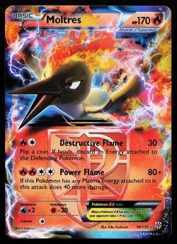 Moltres EX 14/135 Holo Plasma Storm Pokemon Card - Image 1