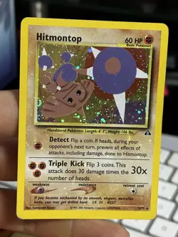 HOLOBLEED Hitmontop 3/75 Neo Discovery 2001 Holo Rare WOTC Pokemon Card TCG - Image 1
