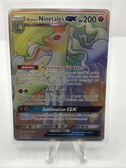 Pokemon Alolan Ninetales GX TCG Full Art Holo Card 225/214 - Image 1