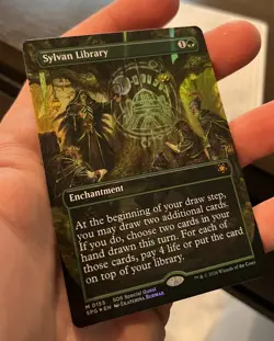 MTG Secrets Of Strixhaven Sylvan Library Borderless FOIL Special Guest - Image 2