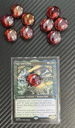 Stun Counters MTG Magic The Gathering Flat Glass Red Ten (10) - Image 1