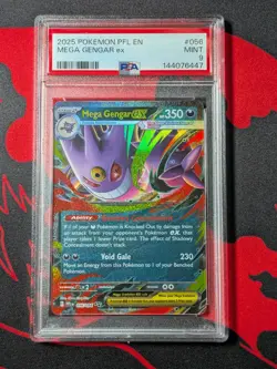 2025 POKEMON PFL EN-PHANTASMAL FLAMES #056 MEGA GENGAR EX PSA 9 - Image 1