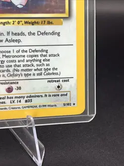 Pokemon TCG Clefairy Base Set Holo Unlimited Rare Card 5/102 - Image 4