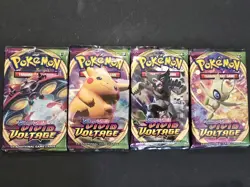 Pokemon TCG Vivid Voltage Booster Packs x4 - Complete Art Set w/ Sleeves - Image 1