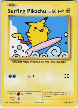 SURFING PIKACHU 111/108 EVOLUTIONS POKEMON SECRET RARE NM/M - Image 1