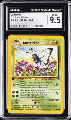 1999 POKEMON JUNGLE - 1ST ED. #33/64 BUTTERFREE CGC 9.5 - Image 1