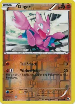Pokemon - Gligar - 80/149 - Common - Reverse Holo - BW - Boundaries Crossed - NM - Image 1