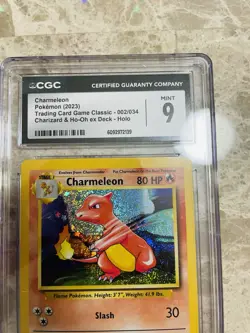 CGC Mint 9 Graded Charmeleon Holo 002/034 Classic Collection 2023 Pokemon TCG - Image 2