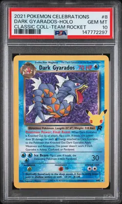 2021 POKEMON CELEBRATIONS CLASSIC COLLECTION #8 DARK GYARADOS-HOLO PSA 10 - Image 1