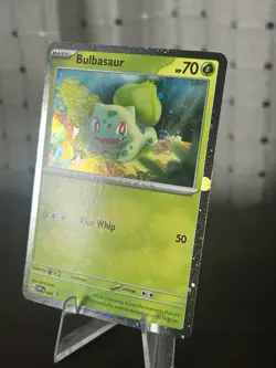 HD SWIRL HD Cosmos Holo Bulbasaur SVP 046 - Pokemon 151 Black Star Promo - Image 3