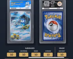 Pokemon TCG | Ace 10 Piplup 098/094 Phantasmal Flames Perfect Subgrades Graded - Image 3