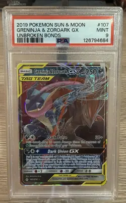 Greninja & Zoroark GX 107/214 Unbroken Bonds Pokemon - Image 1