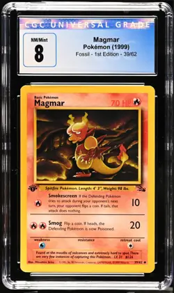 Pokemon 1999 1st Edition Fossil Magmar Not PSA, CGC 8! - Image 1